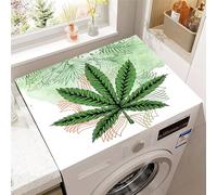 Hixingo Housse de Machine à Laver, Antidérapant Tapis de Protection Pour Plan de Travail Machine à Laver et Seche Linge Anti-Poussière Protection Peinture de Feuilles en 3D (Style 4,50x60cm)