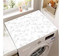 Hixingo Housse de Machine à Laver, Antidérapant Tapis de Protection Pour Plan de Travail Machine à Laver et Seche Linge Anti-Poussière Protection Motif en Marbre (Blanc,50x50cm)