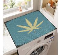 Hixingo Housse de Machine à Laver, Antidérapant Tapis de Protection Pour Plan de Travail Machine à Laver et Seche Linge Anti-Poussière Protection Peinture de Feuilles en 3D (Style 14,60x60cm)