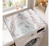 Hixingo Housse de Machine à Laver, Antidérapant Tapis de Protection Pour Plan de Travail Machine à Laver et Seche Linge Anti-Poussière Protection Motif en Marbre (Gris rose,40x50cm)
