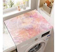 Hixingo Housse de Machine à Laver, Antidérapant Tapis de Protection Pour Plan de Travail Machine à Laver et Seche Linge Anti-Poussière Protection Motif en Marbre (Rose,40x50cm)