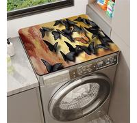 Hixingo Housse de Machine à Laver, Antidérapant Tapis de Protection Pour Plan de Travail Machine à Laver et Seche Linge Anti-Poussière Protection Motif Floral (Style 1,60x65cm)