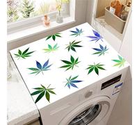 Hixingo Housse de Machine à Laver, Antidérapant Tapis de Protection Pour Plan de Travail Machine à Laver et Seche Linge Anti-Poussière Protection Peinture de Feuilles en 3D (Style 10,50x60cm)