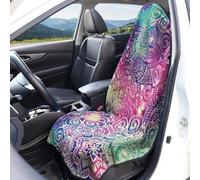 Hixingo Housse de Siège Auto Universelle en Tissu Éponge, Housse de Siège Voiture Microfibre Universel Accessoire pour La Plupart des Voitures, Camionnettes (Mandalas 2,1 Pièce)