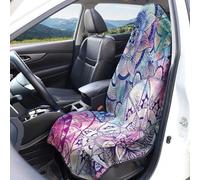 Hixingo Housse de Siège Auto Universelle en Tissu Éponge, Housse de Siège Voiture Microfibre Universel Accessoire pour La Plupart des Voitures, Camionnettes (Mandalas 6,1 Pièce)