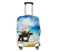 Hixingo Housse de Valise Elastique Housse de Protection pour Bagages, Housse de Bagage Anti-Rayures Océan Tortue de mer 3D Voyage Trolley Case Cover Protector (Plage,18-20 Pouces)