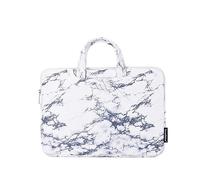 Hixingo Housse Ordinateur Portable 12,13,14,15 Pouces Sacoche pour Portable Ordinateur Étanche avec 2 Couches de Protection Sac de Transport PC Compatible (12 Pouces,Marbre Blanc)
