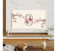 Hixingo Housse pour TV,Style Chinois Housse de Protection Télévision Housse Protection Écran TV Élastique Housse Télévision Anti Poussière Respirant Housse Écran TV (76-85inch,Fleur de Prunier)