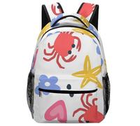 Hixingo Impression 3D Sac à Dos Enfants Fille Garçons, Confortable Jardin d'enfants Cartable Primaire Maternelle, Petit Adolescents Sac a Dos Grande Capacité (Crabes rouges,42x31x15cm)