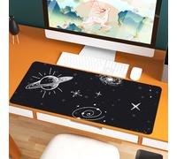 Hixingo Impression de Lune Tapis de Souris XXL/XL/L, Tapis de Souris Gamer, Tapis Souris avec Bords Cousus, Tapis de Souris en Base Antidérapante, Convient Gaming, Bureau (900×400×3mm,planète)