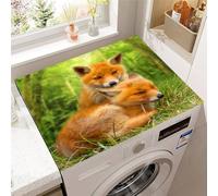 Hixingo Impression Renard 3D Housse de Machine à Laver, Antidérapant Tapis de Protection Pour Plan de Travail Machine à Laver et Seche Linge Anti-Poussière Protection (Jungle,50x60cm)
