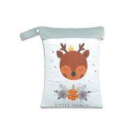 Hixingo Imprimé Animalier Sac à Couches Lavables avec Boutons-Pression, Sac à Maillot Mouillé Étanche Organiseur Pochette Couche Lavable, Imperméable Eclair Wetbag de Voyage (Élan,1pc)