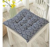 Hixingo Lot de 2 Galette de Chaise, Imprimé Géométrique Galette de Chaise, Coussins de Chaise D'intérieur, Lavable de Coussin Chaise, Extérieur Housses de Chaise Coussins (Vague,30x30cm)