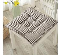 Hixingo Lot de 2 Galette de Chaise, Imprimé Géométrique Galette de Chaise, Coussins de Chaise D'intérieur, Lavable de Coussin Chaise, Extérieur Housses de Chaise Coussins (Chèques,50x50cm)