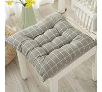 Hixingo Lot de 2 Galette de Chaise, Imprimé Géométrique Galette de Chaise, Coussins de Chaise D'intérieur, Lavable de Coussin Chaise, Extérieur Housses de Chaise Coussins (Gris Clair,40x40cm)