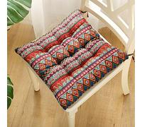 Hixingo Lot de 2 Galette de Chaise, Imprimé Géométrique Galette de Chaise, Coussins de Chaise D'intérieur, Lavable de Coussin Chaise, Extérieur Housses de Chaise Coussins (Ethnique,40x40cm)