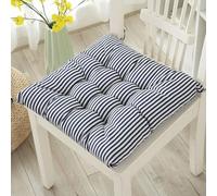 Hixingo Lot de 2 Galette de Chaise, imprimé Patchwork Galette de Chaise, Coussins de Chaise D'intérieur, Lavable de Coussin Chaise, Extérieur Housses de Chaise Coussins (40cm,Rayure)