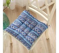 Hixingo Lot de 2 Galette de Chaise, Motifs Variés Galette de Chaise, Coussins de Chaise D'intérieur, Lavable de Coussin Chaise, Extérieur Housses de Chaise Coussins (40cm,Bohème Bleu)