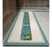 Hixingo Lot de 2 Tapis Cuisine Long Antidérapant au Design - Lavable Absorbant Diatomite Cuisine Devant Evier Tapis de Bain Vaisselle Douche (Fleurs Cyan,40x60cm+40x120cm)