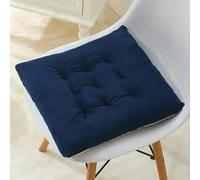 Hixingo Lot de 4 Galette de Chaise,Velours de Cristal Galette de Chaise,Coussins de Chaise D'intérieur Bordeaux,Lavable de Coussin Chaise, Extérieur Housses de Chaise (40cm,Bleu Marine)