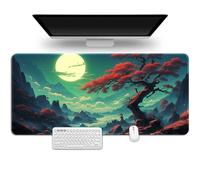 Hixingo Lune Rétro Tapis de Souris XXL/XL/L, Tapis de Souris Gamer, Tapis Souris avec Bords Cousus, Tapis de Souris en Base Antidérapante, Convient Gaming, Maison (900 * 400 * 3mm,érable)