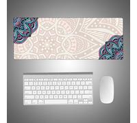 Hixingo Mandalas Tapis de Souris XXL/XL, Tapis de Souris Gamer, Tapis Souris avec Bords Cousus, Tapis de Souris en Base Antidérapante, Convient pour Gaming, Bureau (800 * 300 * 3mm,Mandala Bleu)