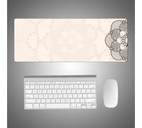 Hixingo Mandalas Tapis de Souris XXL/XL, Tapis de Souris Gamer, Tapis Souris avec Bords Cousus, Tapis de Souris en Base Antidérapante, Convient pour Gaming, Bureau (900 * 400 * 3mm,Mandalas Beiges)