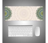 Hixingo Mandalas Tapis de Souris XXL/XL, Tapis de Souris Gamer, Tapis Souris avec Bords Cousus, Tapis de Souris en Base Antidérapante, Convient pour Gaming, Bureau (800 * 300 * 3mm,Mandalas)