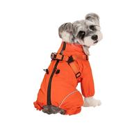Hixingo Manteau d'hiver à Pattes pour Chien, Chaud Veste Chaude et Froide pour Chien Intérieur et Extérieur Vêtements pour Petit Moyen Grands Chiens (D28 Orange,6XL)