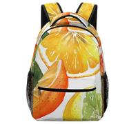 Hixingo Motif de Fruits Sac à Dos Enfants Fille Garçons, Confortable Jardin d'enfants Cartable Primaire Maternelle, Petit Adolescents Sac a Dos Grande Capacité (Orange,42x31x15cm)