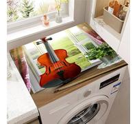Hixingo Motif de Violon Housse de Machine à Laver, Antidérapant Tapis de Protection Pour Plan de Travail Machine à Laver et Seche Linge Anti-Poussière Protection (Fenêtre,30x40cm)