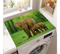 Hixingo Motif Éléphant Housse de Machine à Laver, Antidérapant Tapis de Protection Pour Plan de Travail Machine à Laver et Seche Linge Anti-Poussière Protection (Modèle 6,40x60cm)