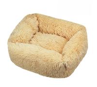 Hixingo Panier Chien Chaleur Peluche, Panier Chat en Peluche Coussin Chien, Tapis Animale Antidérapante Carré, Portable Coussin pour Chat, pour Grande Moyen Petit Animale (Jaune,XL)