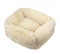 Hixingo Panier Chien Chaleur Peluche, Panier Chat en Peluche Coussin Chien, Tapis Animale Antidérapante Carré, Portable Coussin pour Chat, pour Grande Moyen Petit Animale (Beige,S)