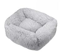 Hixingo Panier Chien Chaleur Peluche, Panier Chat en Peluche Coussin Chien, Tapis Animale Antidérapante Carré, Portable Coussin pour Chat, pour Grande Moyen Petit Animale (Gris,XS)