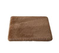 Hixingo Panier Chien Chaud Rectangle, Panier Chat en Peluche Portable Coussin Chien Animale Tapis avec Base Antidérapante Moelleux Coussin pour Grande Moyen Petit Animale - Coloré (Café,L)