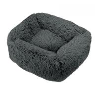 Hixingo Panier Chien Rectangle, Panier Chat en Peluche Portable Coussin Chien, Animale Tapis avec Base Antidérapante, Moelleux Lavable Coussin pour Grande Moyen Petit Animale (Gris foncé,S)