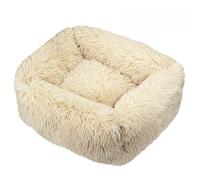 Hixingo Panier Chien Rectangle, Panier Chat en Peluche Portable Coussin Chien, Animale Tapis avec Base Antidérapante, Moelleux Lavable Coussin pour Grande Moyen Petit Animale (Beige,XS)