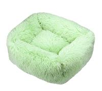 Hixingo Panier Chien Rectangle, Panier Chat en Peluche Portable Coussin Chien, Animale Tapis avec Base Antidérapante, Moelleux Lavable Coussin pour Grande Moyen Petit Animale (Vert,S)