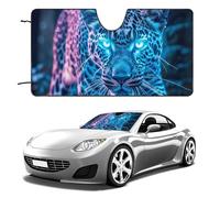 Hixingo Pare Soleil pour Pare Brise de Voiture, Universel Pliable Bache Voiture Pare Soleils Bloquer Rayons UV Visière pour Berlines SUV Camions, Animal Imprimé (léopard,70x130cm)