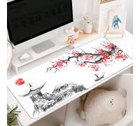 Hixingo Paysage Chinois Tapis de Souris XXL/XL, Tapis de Souris Gamer, Tapis Souris avec Bords Cousus, Tapis de Souris en Base Antidérapante Convient Gaming, Maison (600 * 300 * 3mm,pavillon)