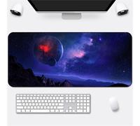 Hixingo Paysage de la Ville Tapis de Souris XXL, Tapis de Souris Gamer, 3D Tapis Souris avec Bords Cousus, Tapis de Souris en Base Antidérapante,Convient Gaming,Maison (800x300x3mm,planète)