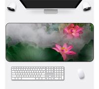 Hixingo Paysage de la Ville Tapis de Souris XXL/XL, Tapis de Souris Gamer, Tapis Souris avec Bords Cousus, Tapis de Souris en Base Antidérapante,Convient Gaming,Maison (900x400x3mm,Lotus)