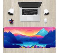 Hixingo Paysages Colorés Tapis de Souris XXL/XL/L, Tapis de Souris Gamer, Tapis Souris avec Bords Cousus, Tapis de Souris en Base Antidérapante,Convient Gaming,Maison (1000x500x3mm,Rivière)