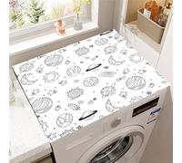 Hixingo Planète Colorée en 3D Housse de Machine à Laver, Antidérapant Tapis de Protection Pour Plan de Travail Machine à Laver et Seche Linge Anti-Poussière Protection (Étoiles blanches,50x50cm)
