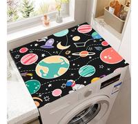 Hixingo Planète Colorée en 3D Housse de Machine à Laver, Antidérapant Tapis de Protection Pour Plan de Travail Machine à Laver et Seche Linge Anti-Poussière Protection (Étoiles,60x60cm)