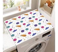 Hixingo Planète Colorée en 3D Housse de Machine à Laver, Antidérapant Tapis de Protection Pour Plan de Travail Machine à Laver et Seche Linge Anti-Poussière Protection (Météore,60x60cm)