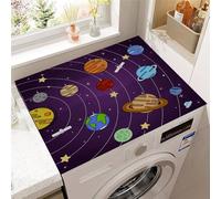 Hixingo Planète Colorée en 3D Housse de Machine à Laver, Antidérapant Tapis de Protection Pour Plan de Travail Machine à Laver et Seche Linge Anti-Poussière Protection (Voie lactée,60x60cm)