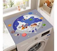 Hixingo Planète Fusée 3D Housse de Machine à Laver, Antidérapant Tapis de Protection Pour Plan de Travail Machine à Laver et Seche Linge Anti-Poussière Protection (Motif F,30x40cm)