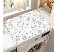 Hixingo Planète Fusée 3D Housse de Machine à Laver, Antidérapant Tapis de Protection Pour Plan de Travail Machine à Laver et Seche Linge Anti-Poussière Protection (Motif C,50x60cm)